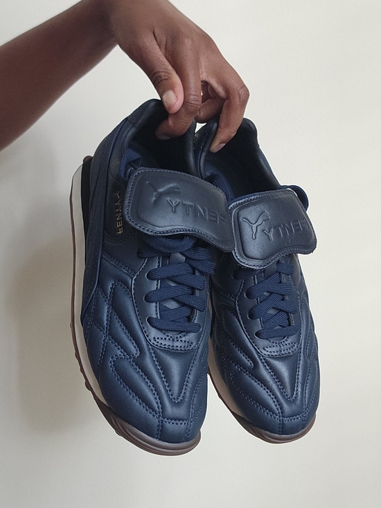 Puma Shoes - Puma Fenty Navy Blue Leather Sneakers